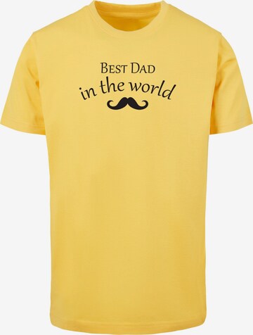 Merchcode Shirt 'Fathers Day - Best dad in the world 2' in Yellow: front