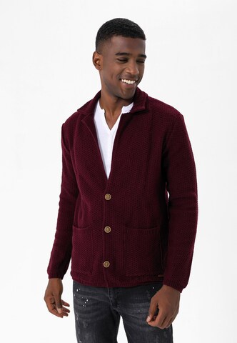 Jimmy Sanders Knit Cardigan in Red: front