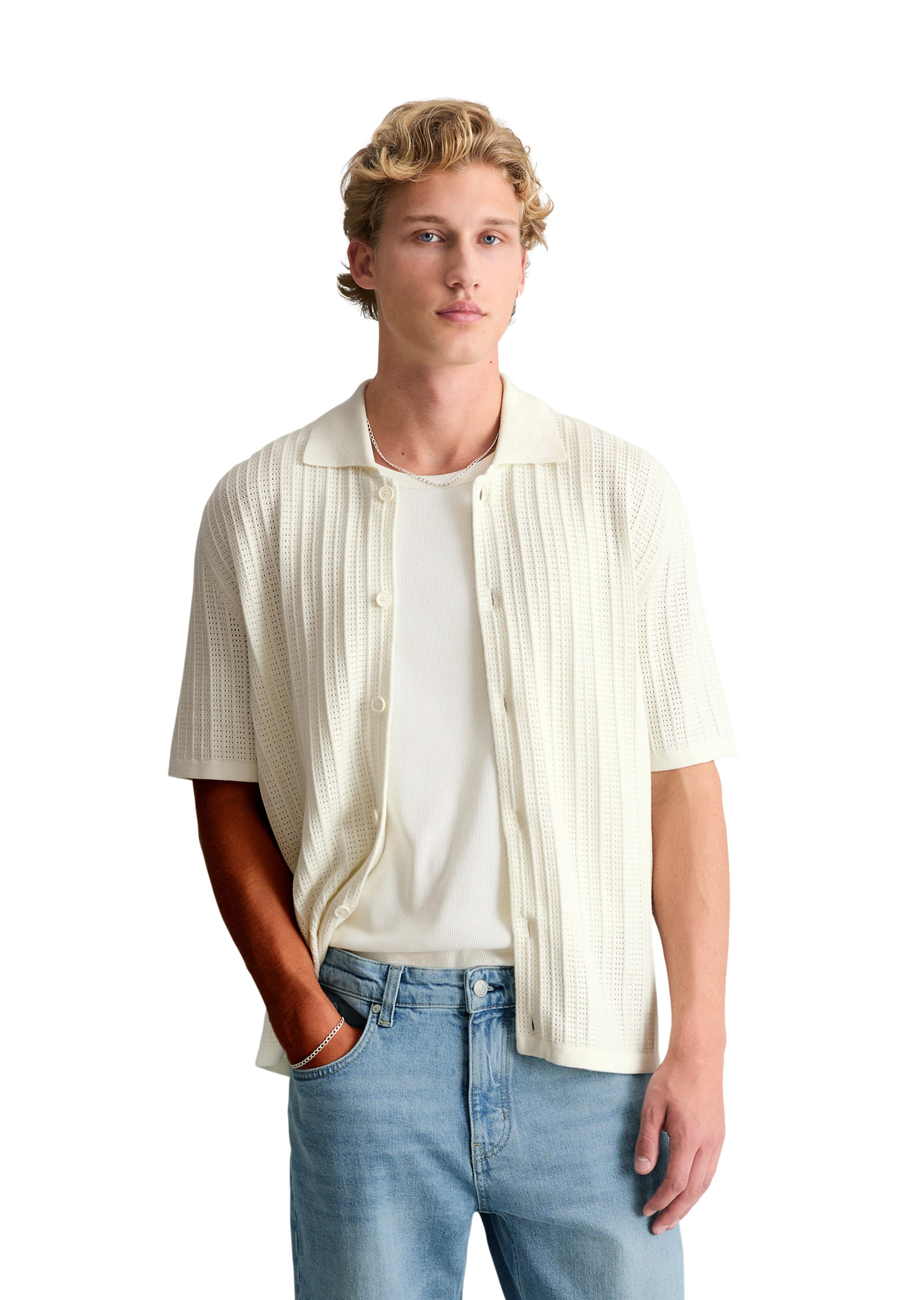 Marc O'Polo DENIM Regular fit Knit cardigan in White: front