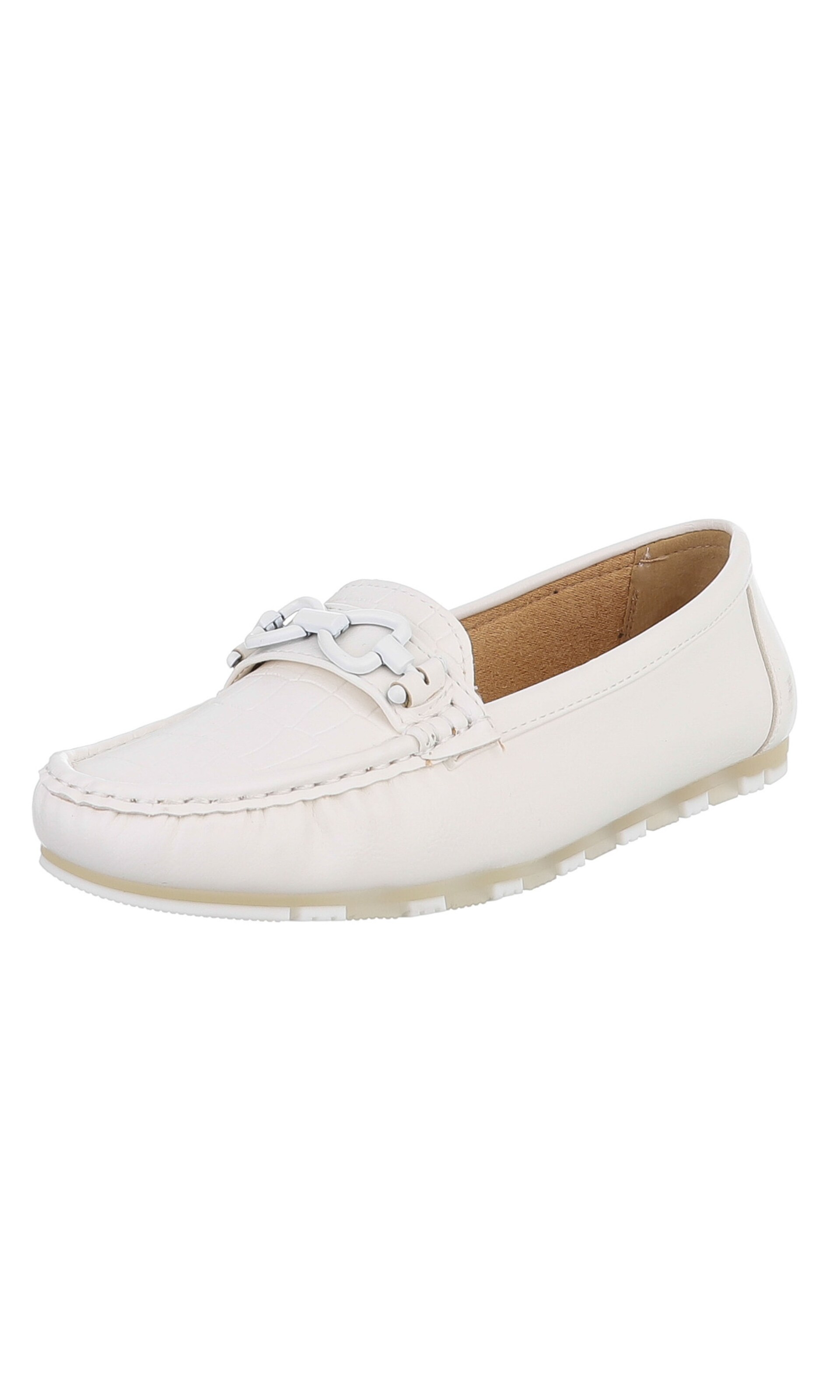 Ital-Design Classic Flats in White: front