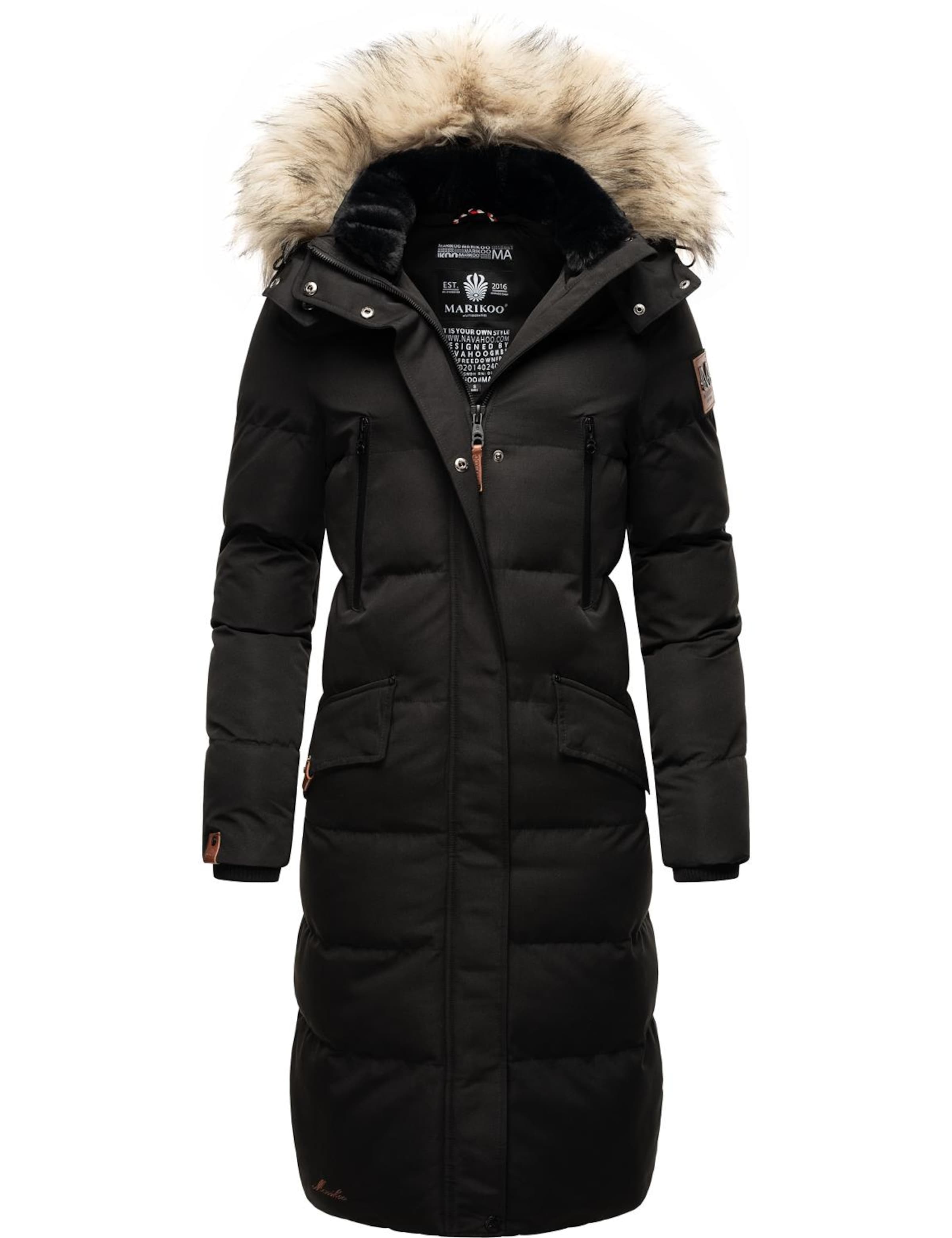 juoda MARIKOO Žieminis paltas 'Schneesternchen': priekis