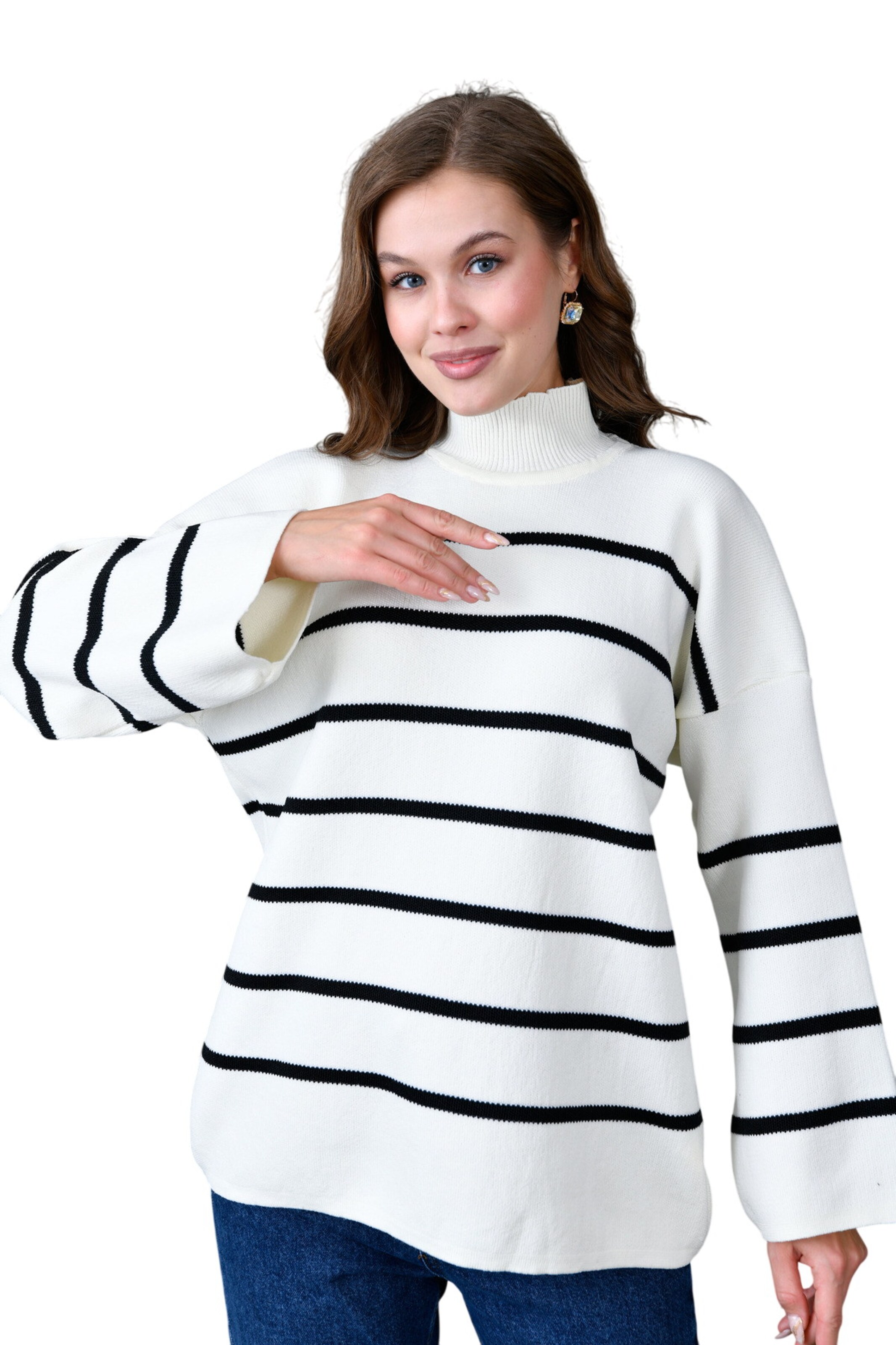 WOMAN VISION Trui in Wit: voorkant