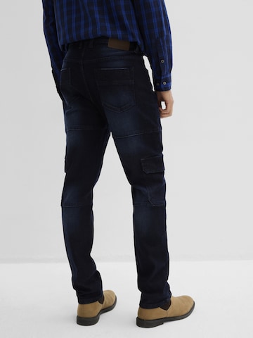 bonprix Slim fit Cargo Jeans in Blue