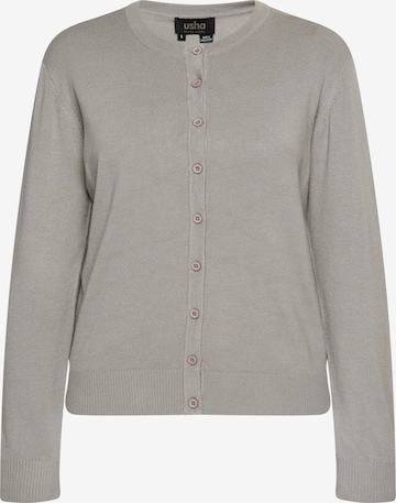 usha BLACK LABEL Knit Cardigan in Grey: front