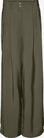 VERO MODA Wide leg Bandplooibroek 'Sally' in Groen: voorkant