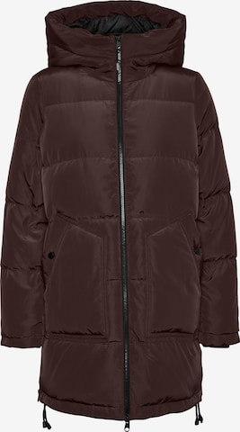 Vero Moda Petite Wintermantel 'Oslo' in Bruin: voorkant