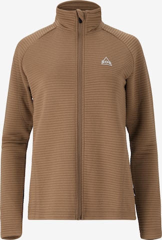 SOS Athletic Zip-Up Hoodie 'Muju' in Brown: front