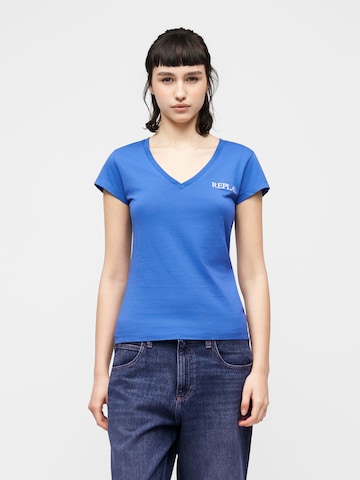 T-shirt REPLAY en bleu : devant