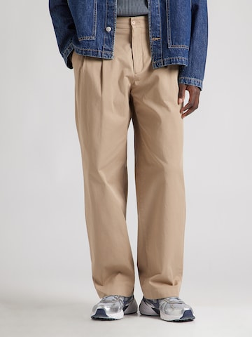 NORSE PROJECTS Loosefit Veckad byxa 'Hestur' i grön: framsida