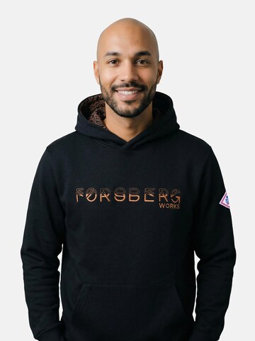 FORSBERG Sweatshirt 'Grunnson Hoodie' in Black: front