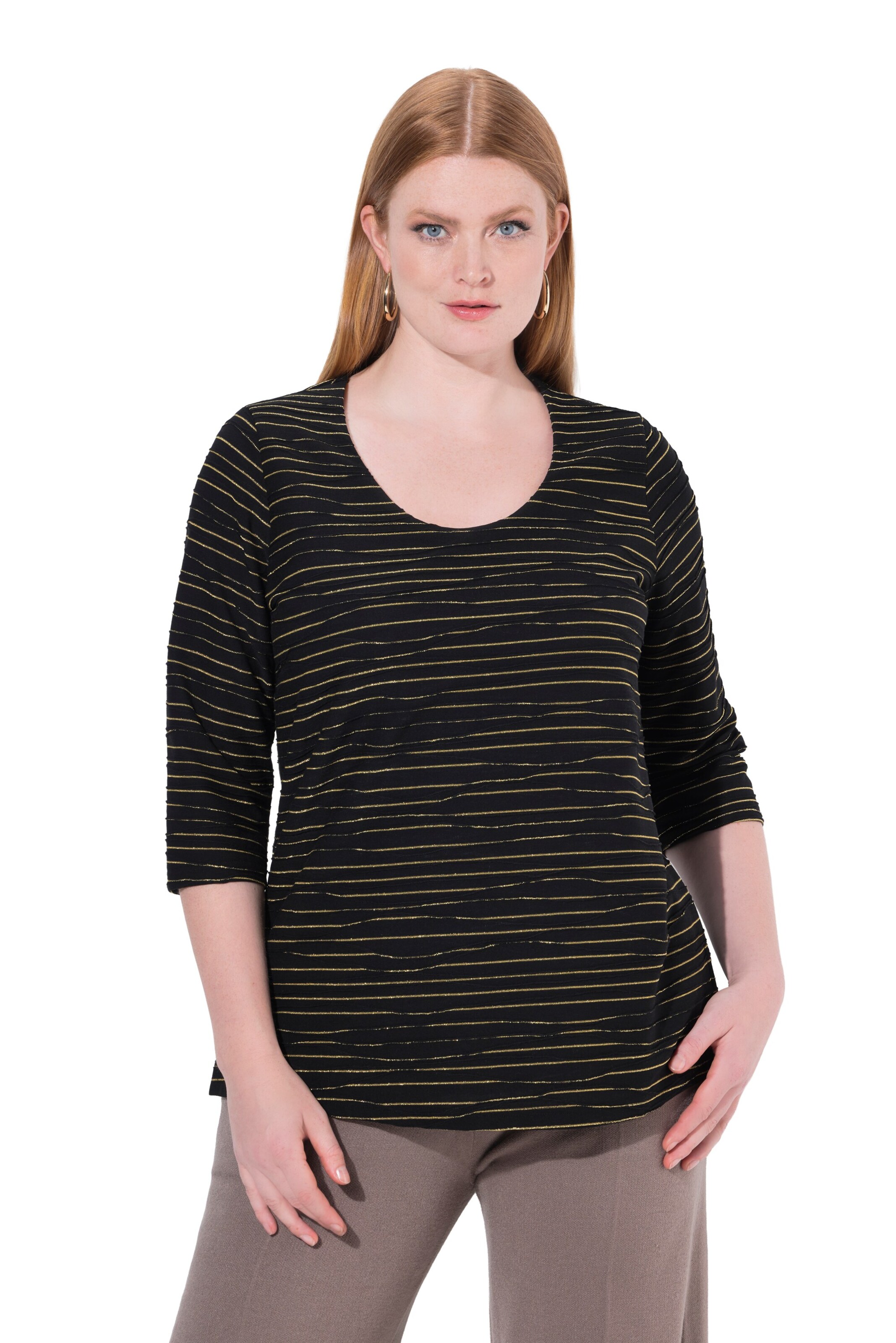Ulla Popken Shirt in Black: front