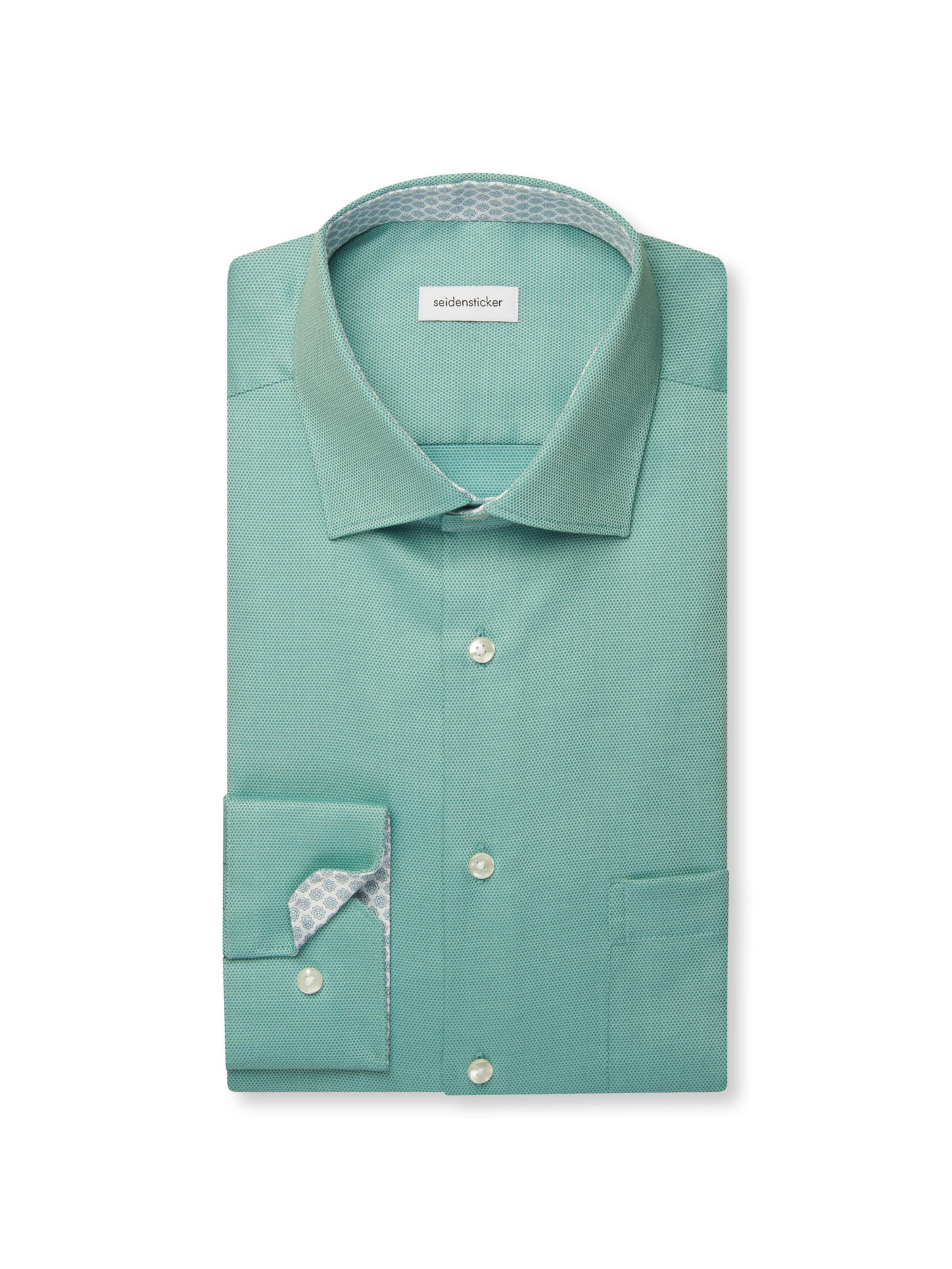 Coupe regular Chemise business 'Schwarze Rose' SEIDENSTICKER en vert