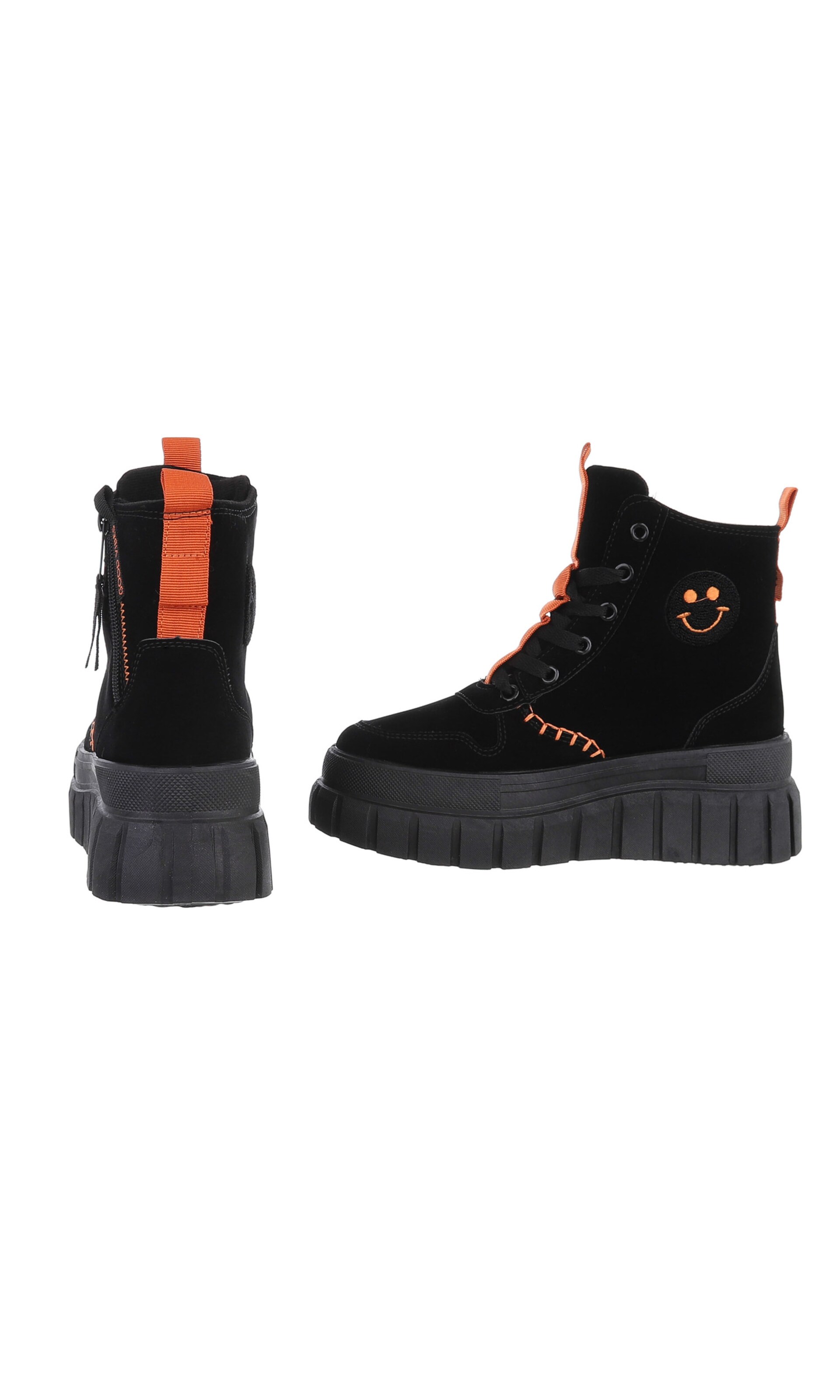 Ital-Design Schnürstiefelette in Schwarz