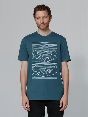 T-Shirt ' Mountains ' Watapparel en bleu : devant