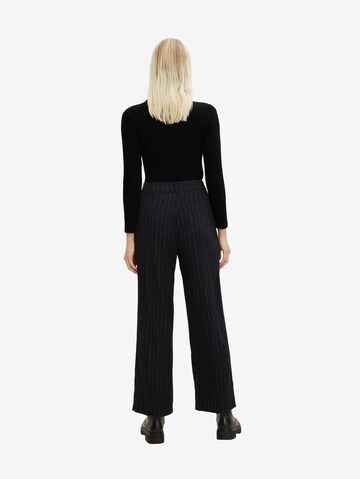 TOM TAILOR Regular Pleat-Front Pants 'Lea' in Black