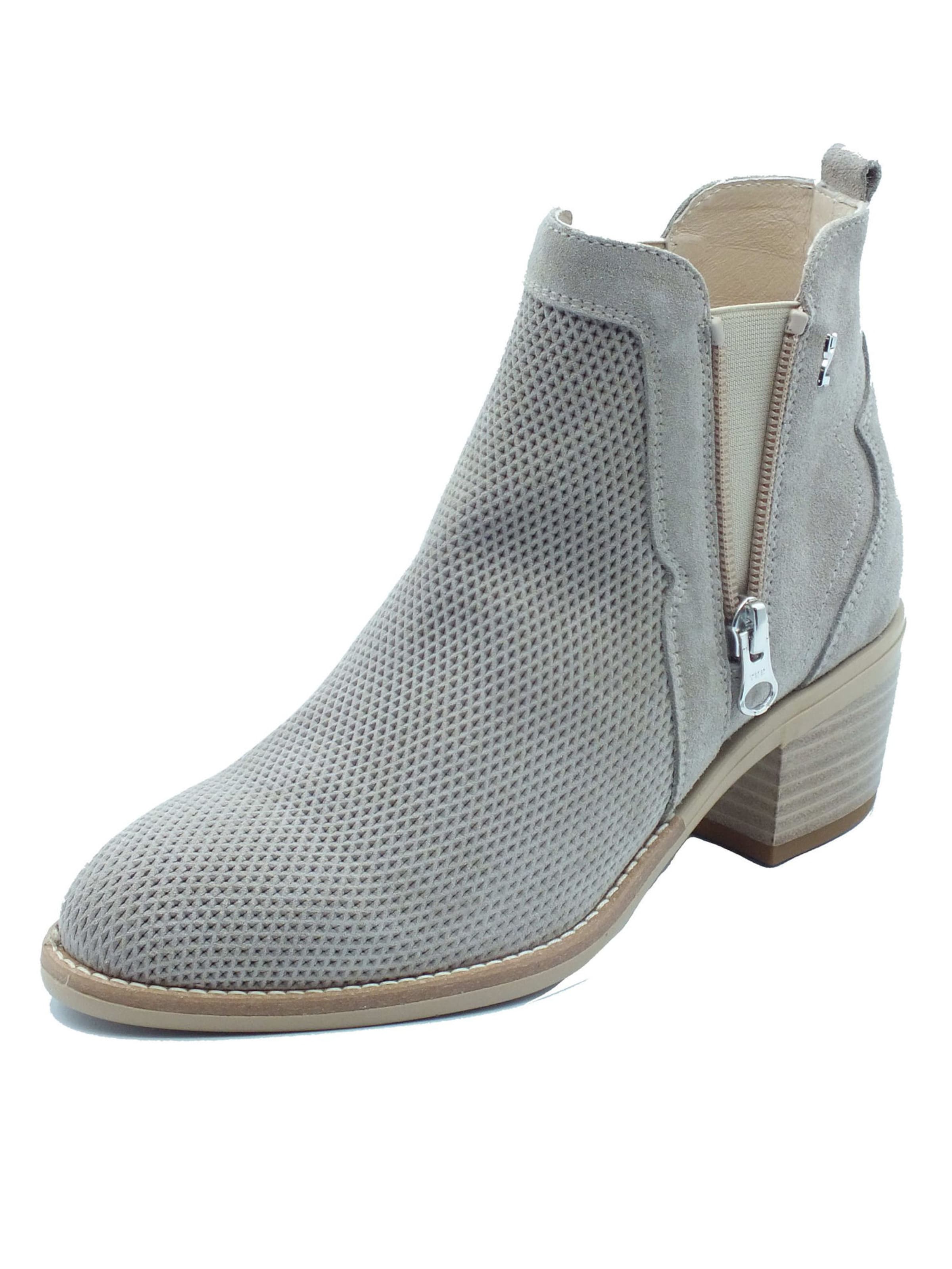 Nero Giardini Ankle boots 'Nero Giardini Tronchetti con tacco Donna E615120D Velour Creta pelle beige' in Beige: front