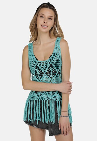 IZIA Knitted Top in Green: front