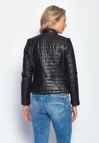 Maze Lederjacke mit Raffungen 'Sota' in Schwarz