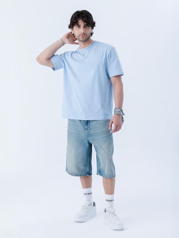 Rockupy Shirt 'Corvin'‌‌‌‌‌‌ in Blau: Vorderseite