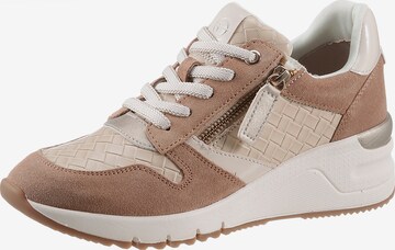 Baskets basses TAMARIS en beige : devant