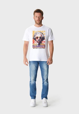 Oldskull T-Shirt 'Wrldvibe Einstein Graphic' in Weiß