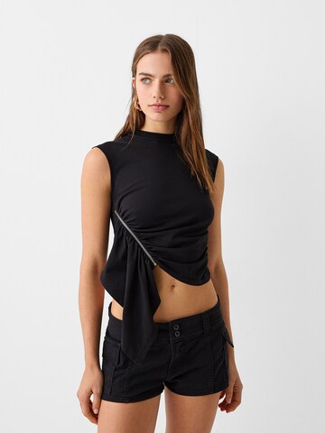 Bershka Top in Black: front