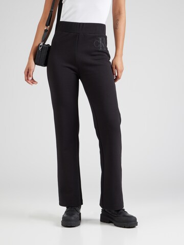 Calvin Klein Jeans Flared Broek in Zwart: voorkant