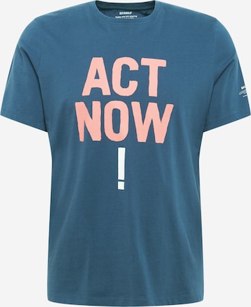 ECOALF Tričko 'BAUME ACT NOW' – modrá: přední strana