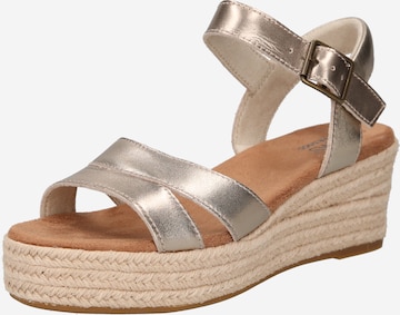 Sandales TOMS en or : devant