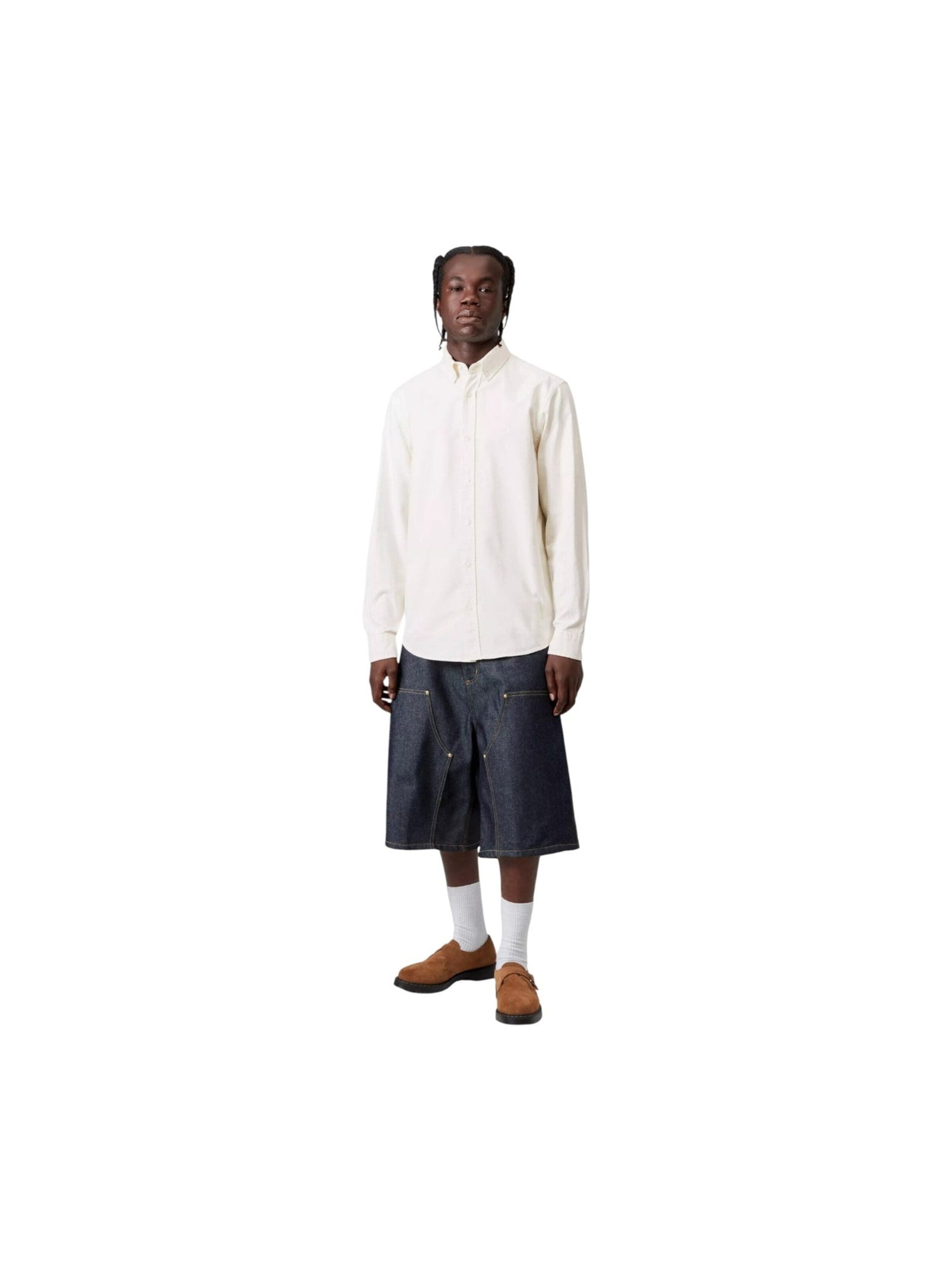 Carhartt WIP Comfort fit Overhemd 'L/S Bolton Shirt White' in Wit