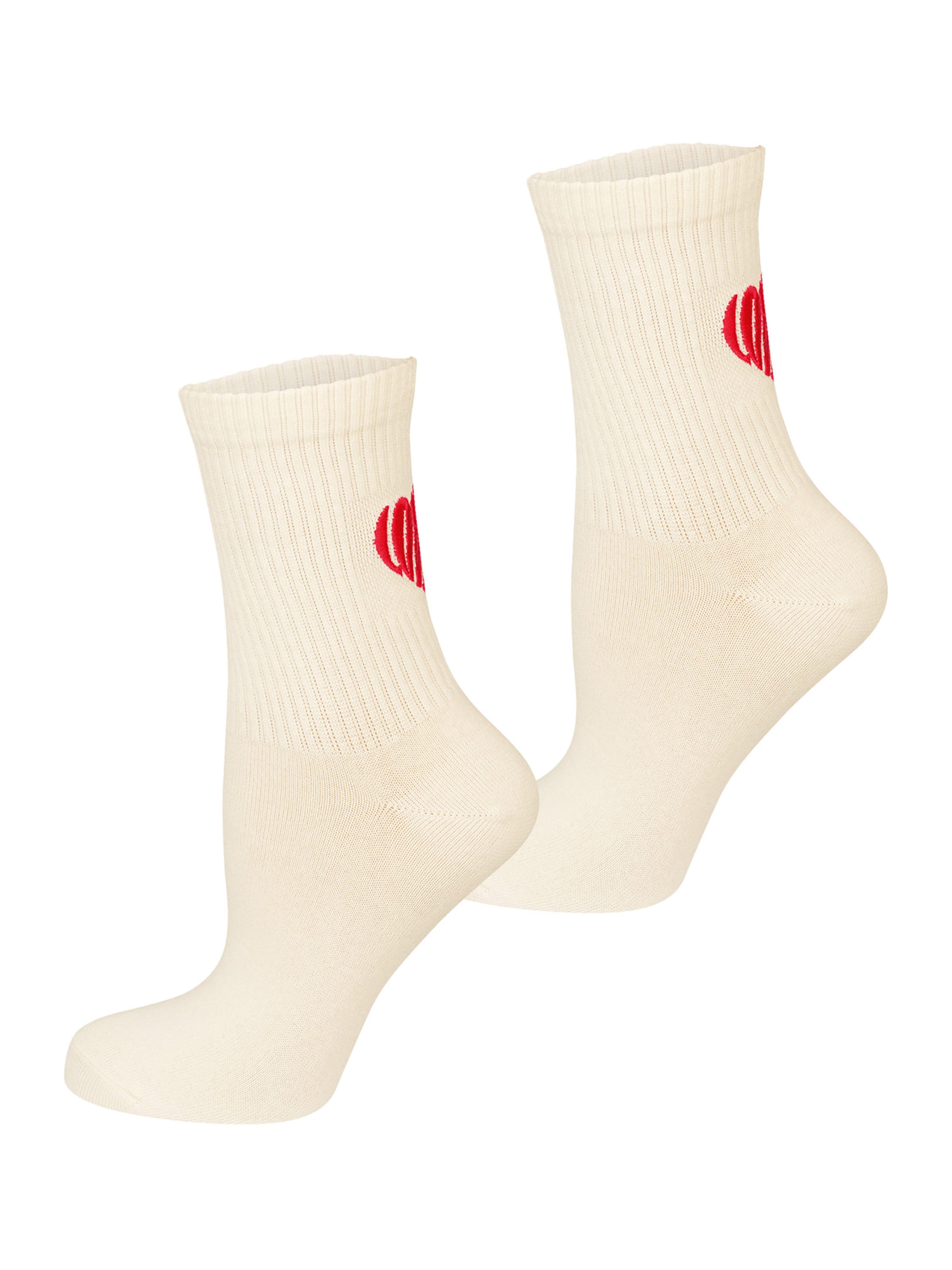 Nur Die Basicsocken ' Good Vibes ' in Weiß: Vorderseite