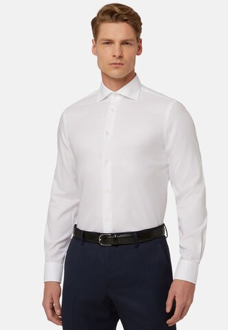 Boggi Milano - Slim Fit Camisa clássica em branco: frente