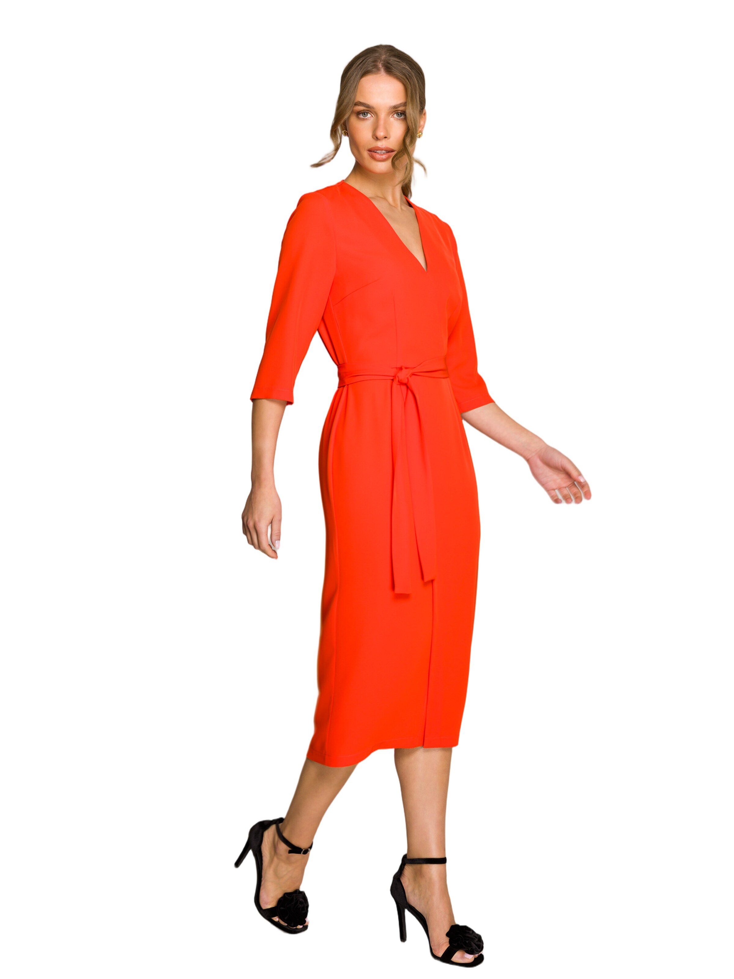 Rochie 'Sukienka z kopertowym motywem' de la Stylove pe portocaliu
