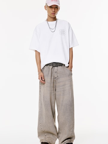 T-Shirt 'GHOST MODE' Pull&Bear en blanc