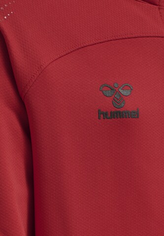 Hummel Athletic Zip-Up Hoodie 'Lead Poly' in Red