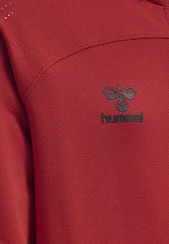 Hummel Athletic Zip-Up Hoodie 'Lead Poly' in Red