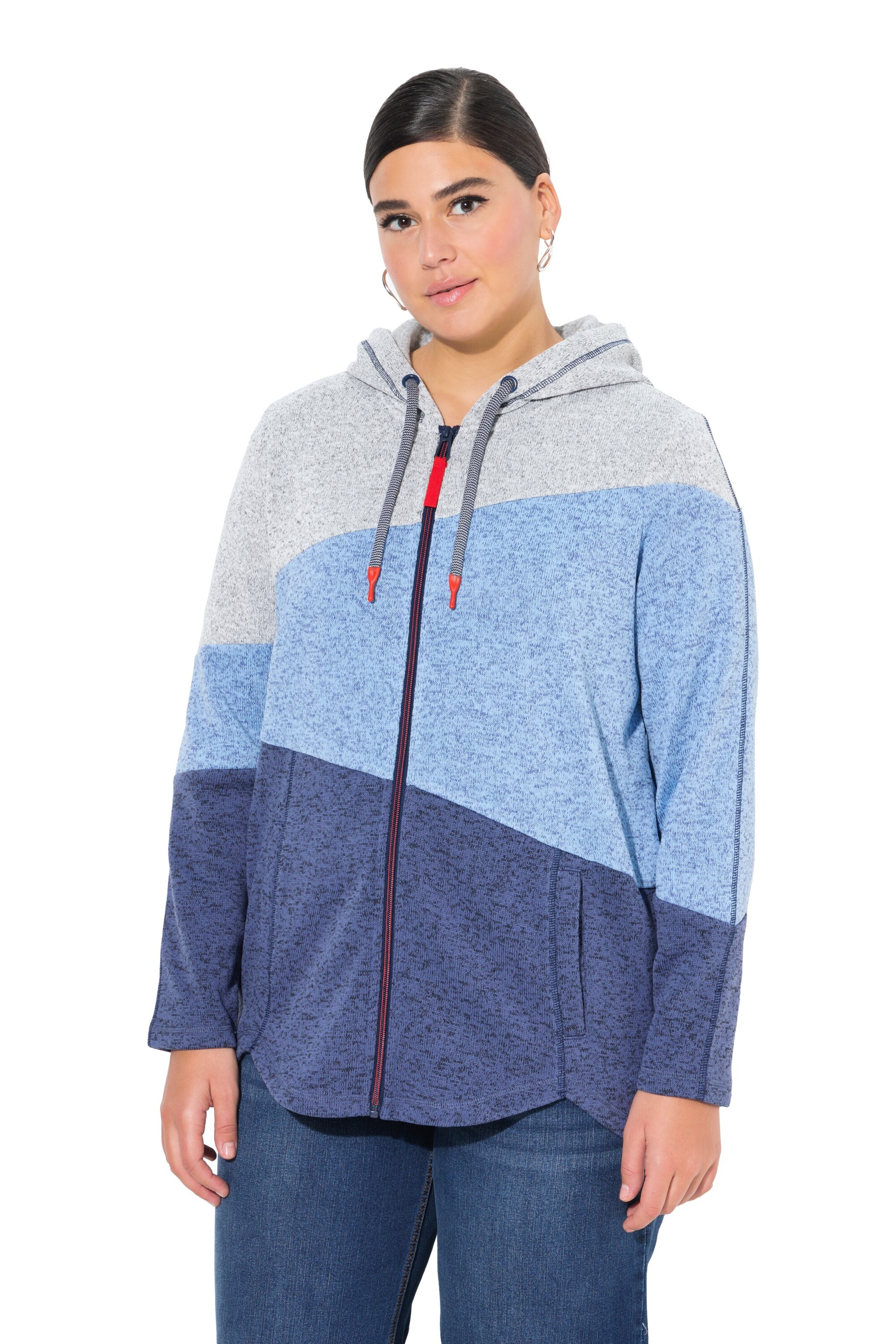 Ulla Popken Sweat jacket in Blue: front