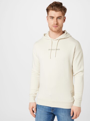 JACK & JONES - Sudadera en beige: frente