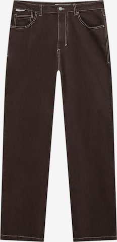 Loosefit Jean Pull&Bear en marron : devant