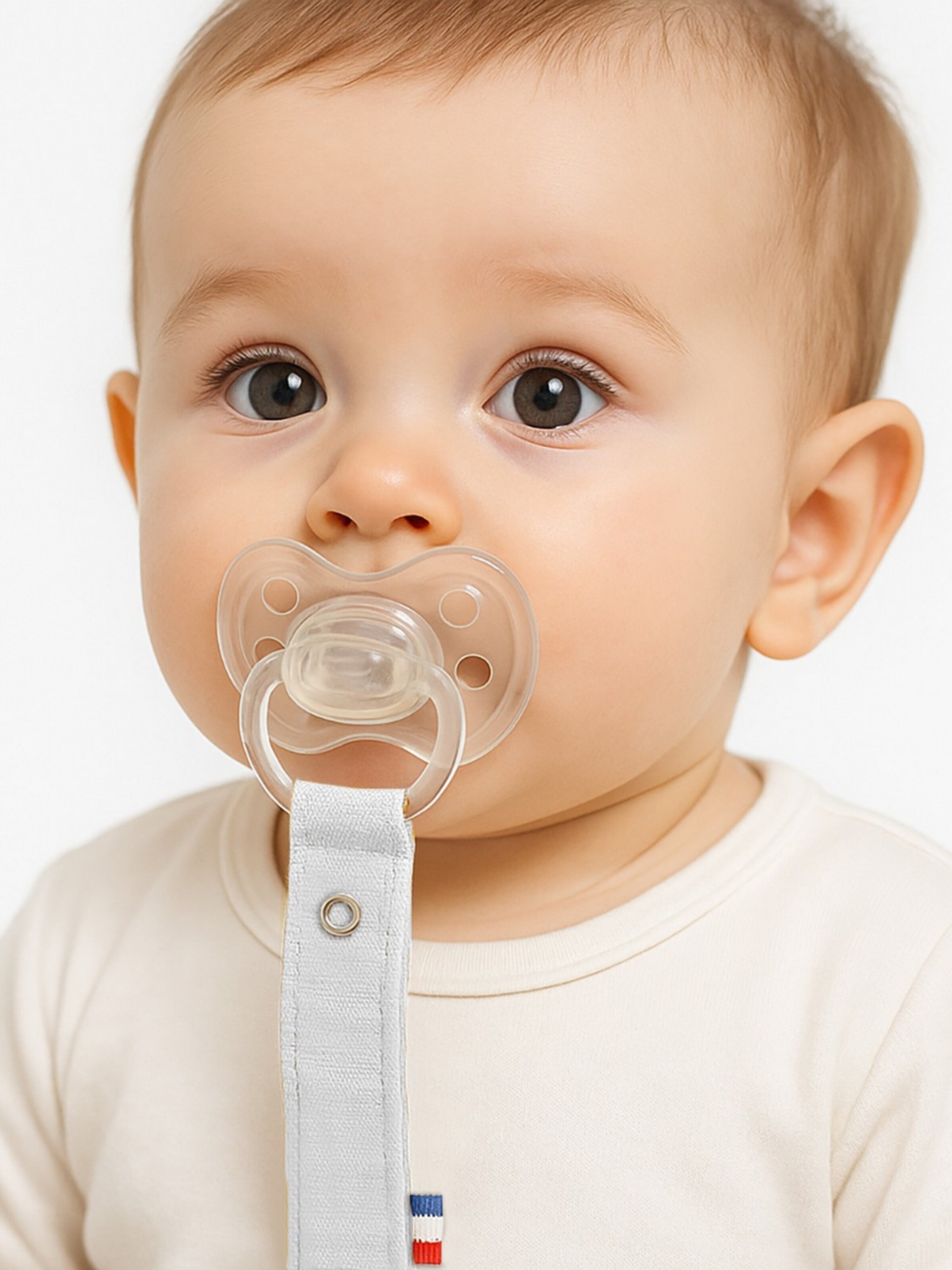 PAPATE - Joyería 'Pacifier' en blanco: frente