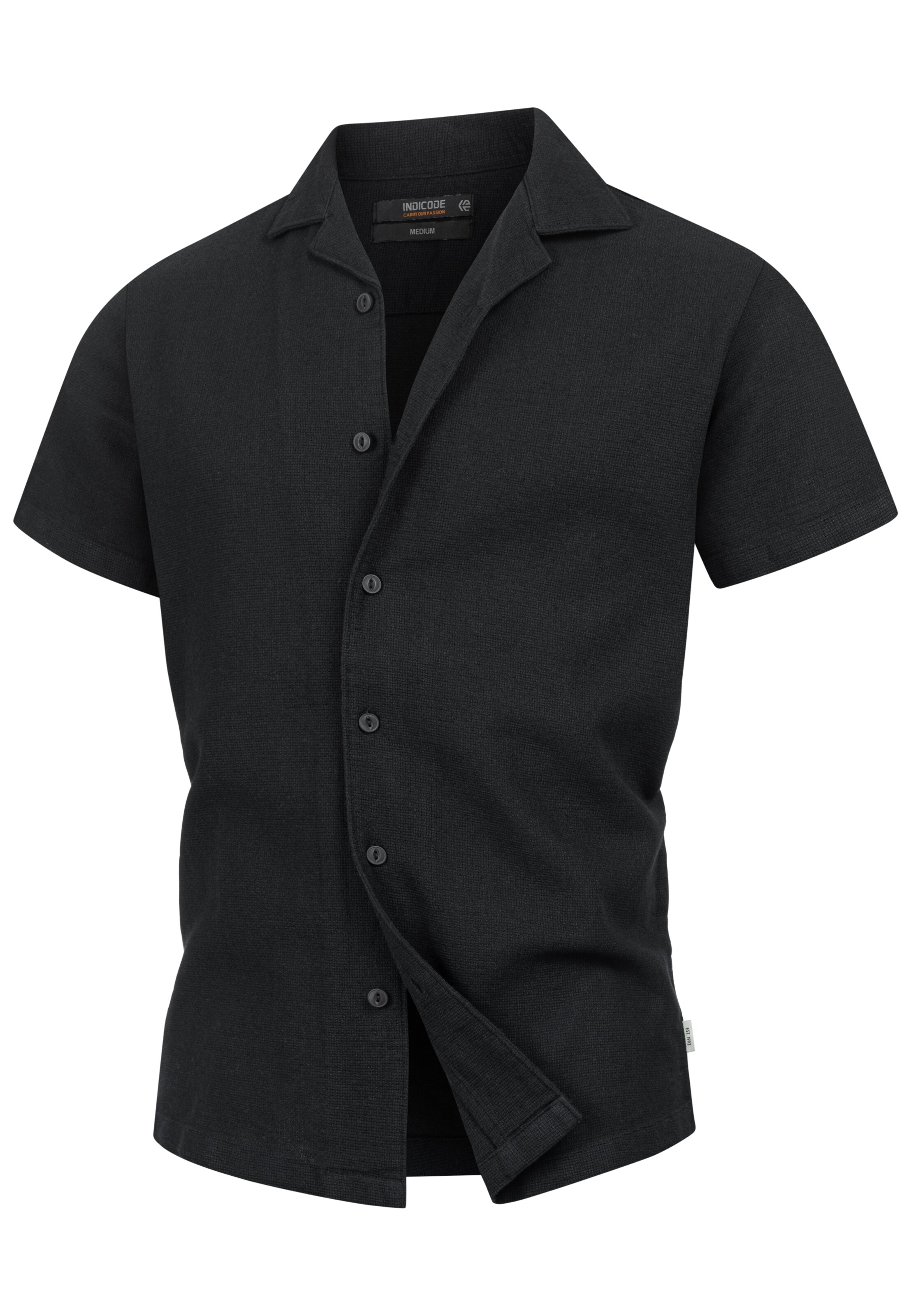 INDICODE JEANS Button Up Shirt 'Cosby' in Black: front