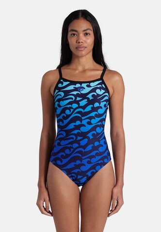 ARENA Bustier Strój kąpielowy sportowy 'SURFS UP' w kolorze niebieski: przód