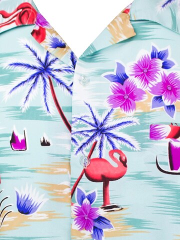 King Kameha Shirt 'Flamingos' in Green