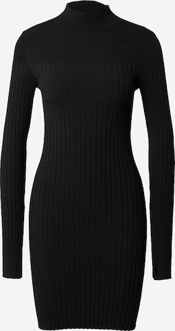 Calvin Klein Πλεκτό φόρεμα 'ICONIC' σε μαύρο: μπροστά
