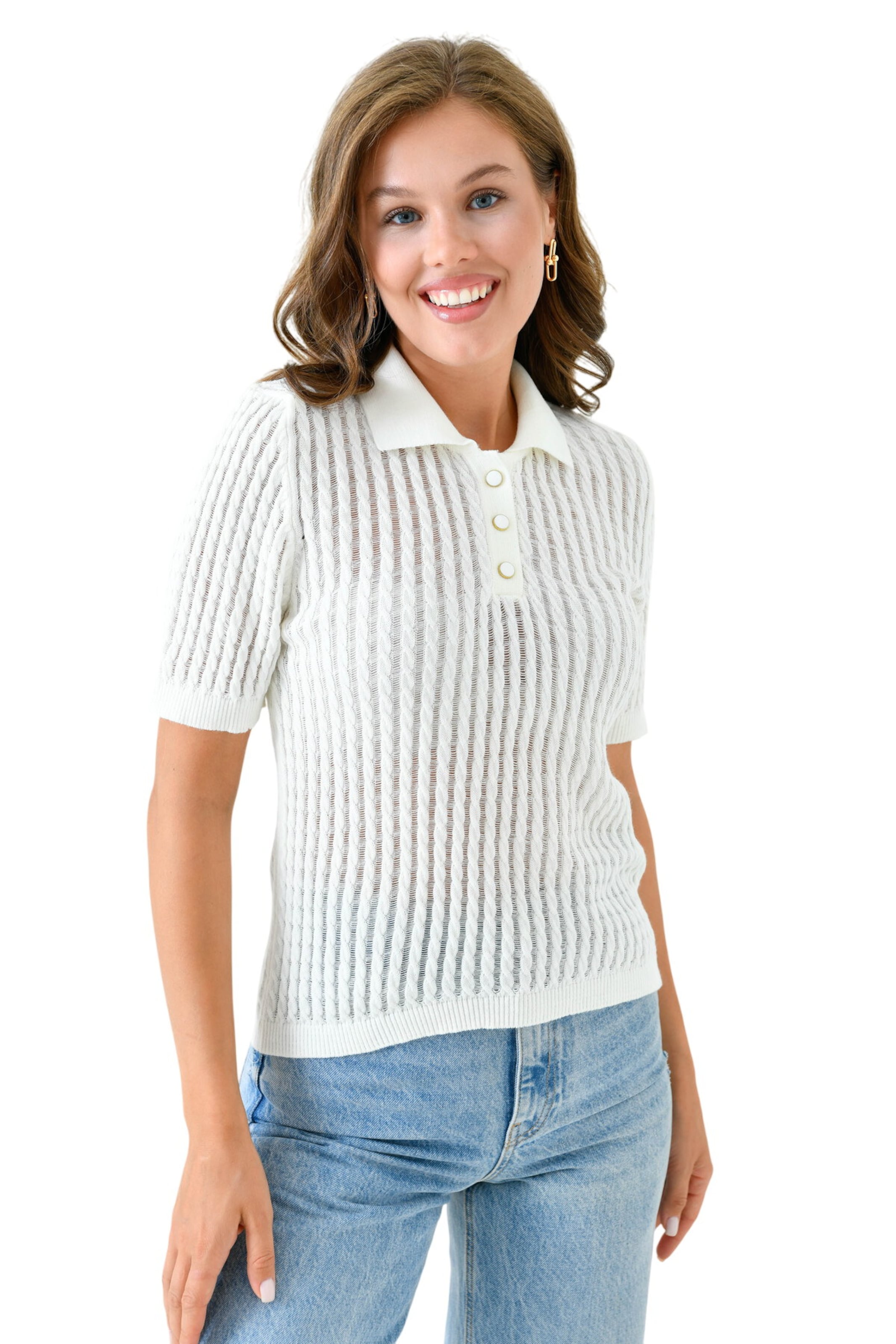 Pull-over WOMAN VISION en blanc : devant