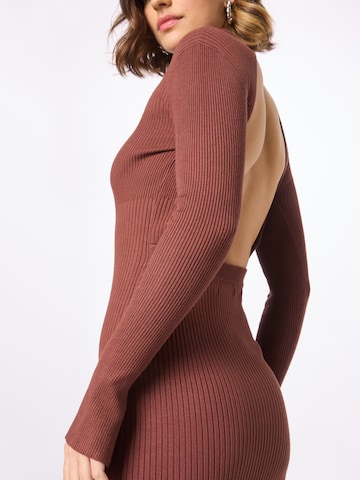 Warehouse Knitted dress in Brown