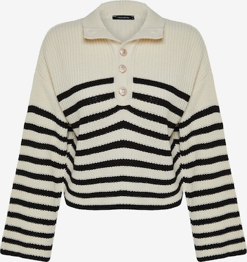 TrendyolPulover - bež boja: prednji dio