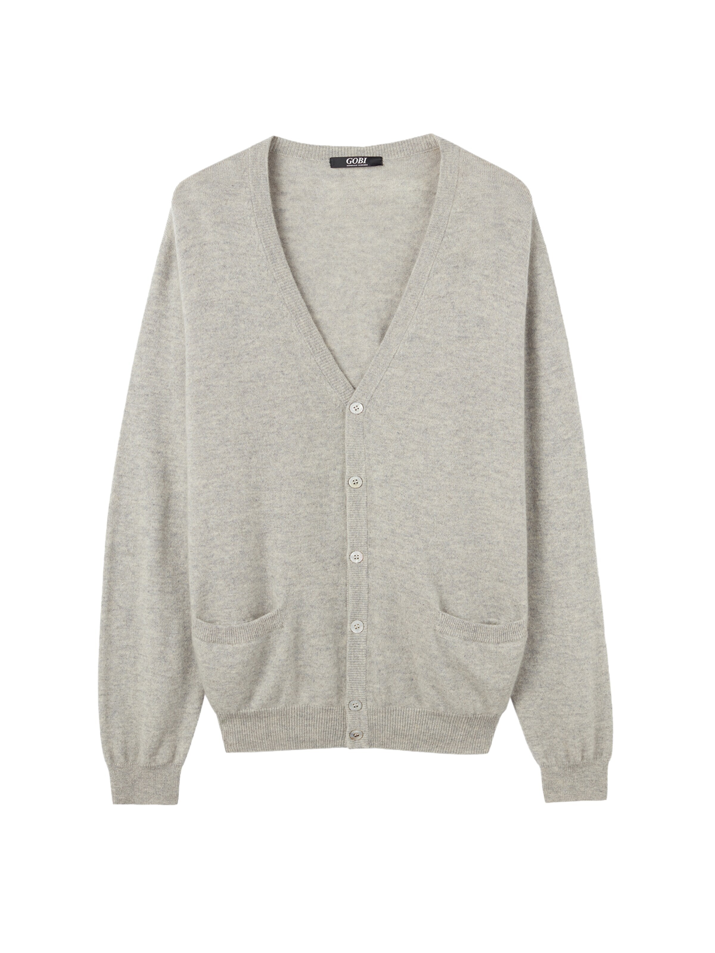 pelēks GOBI Cashmere Adīta jaka: no priekšpuses