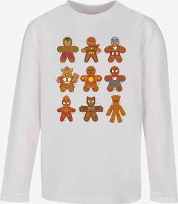 ABSOLUTE CULT Shirt 'Marvel Universe - Christmas Gingerbread Avenger' in White: front