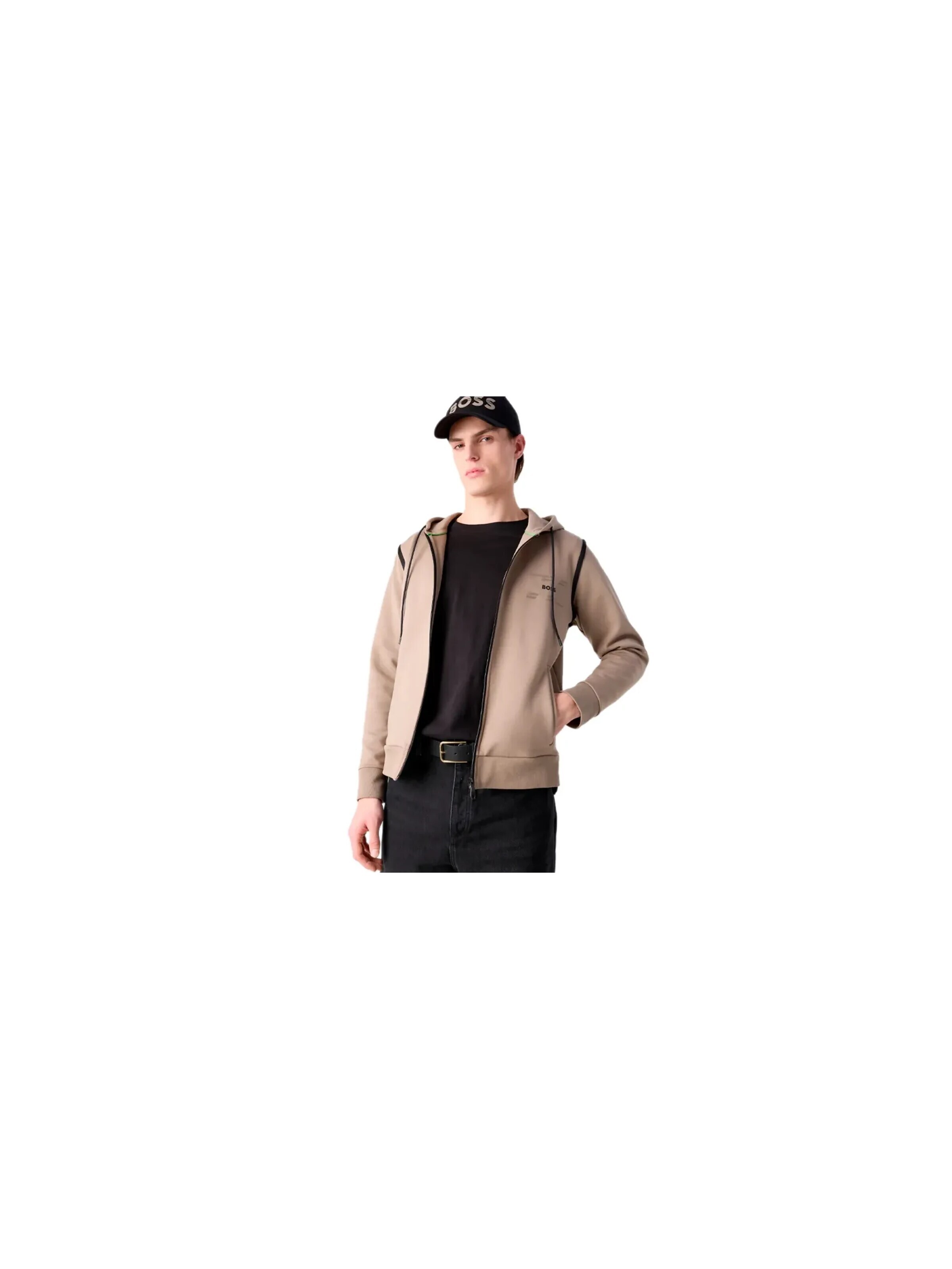 BOSS Sweatshirt 'Essential B' in Grey: front